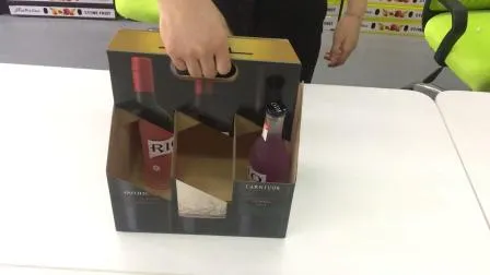 Portadores de papel de cerveja de vinho de quatro garrafas com brilho desaparecido
