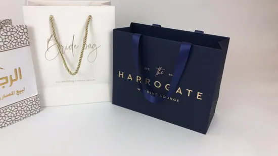 Saco de presente de compras com impressão de papel cosmético personalizado de alta qualidade
